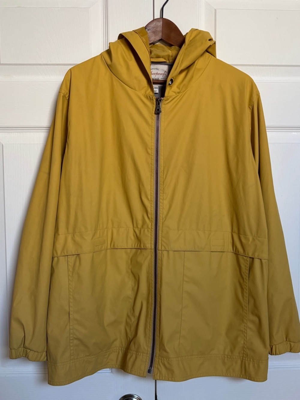 Weatherproof Vintage Hooded Jacket Yellow Zip Windbreaker XXL